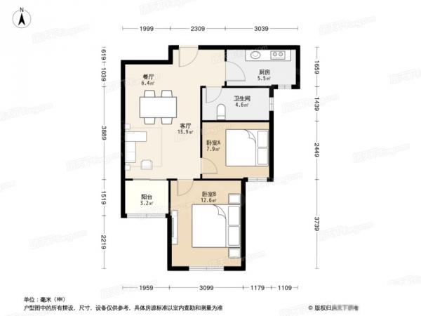 鹤沙航城汇贤雅苑户型图