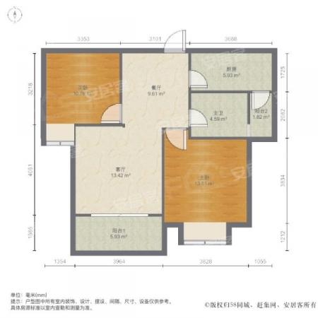 房友磊五浦汇b区凤凰层17楼南北通风户型